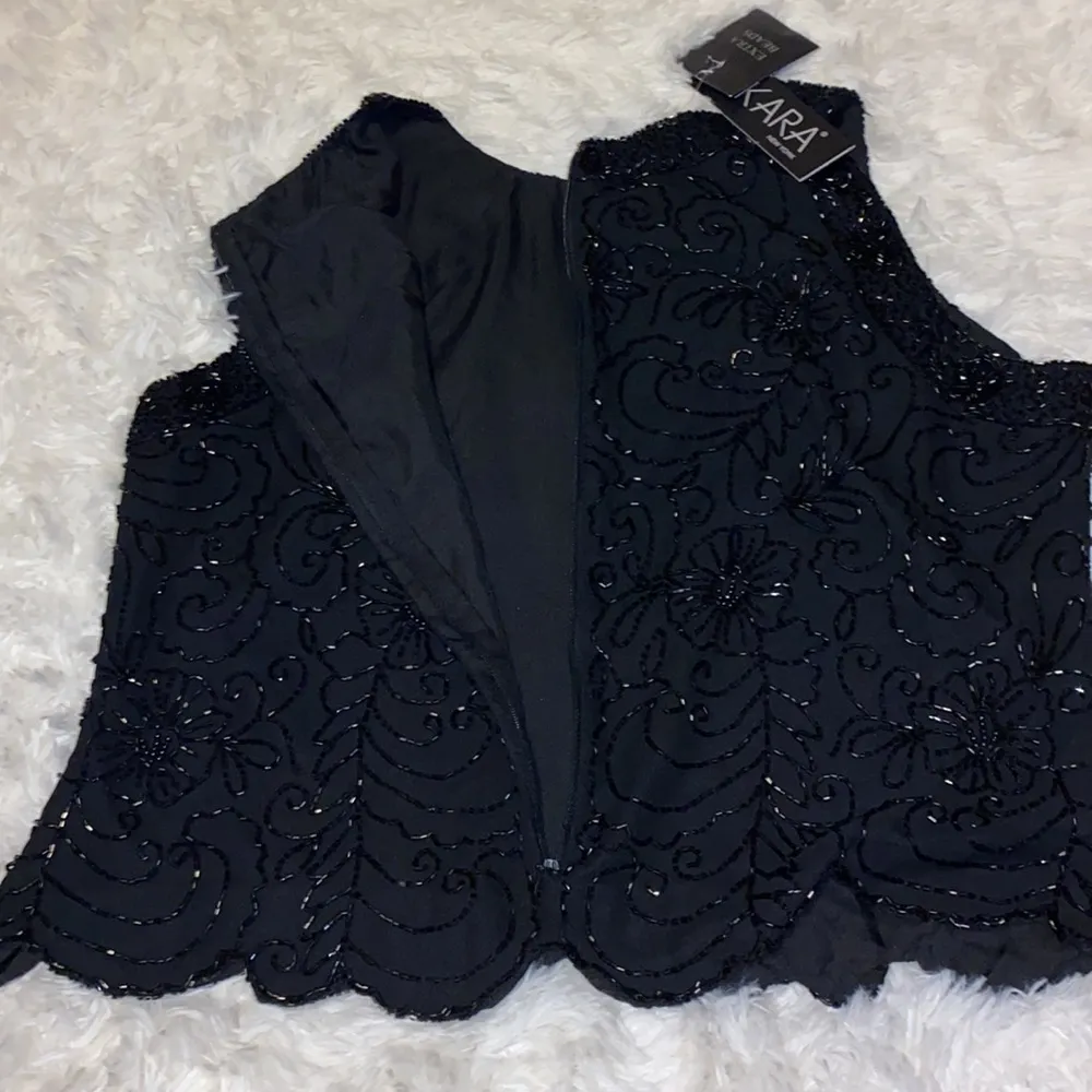 NWT J Kara Beaded Dress Tank Top Black Size undefined - Image 4