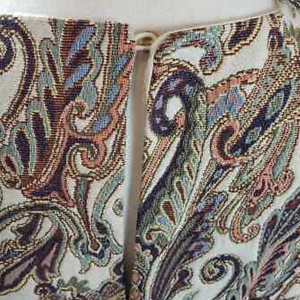 Zara Basic Sleeveless Multicolor Paisley Print Jacquard Shift Dress Size… - Image 6