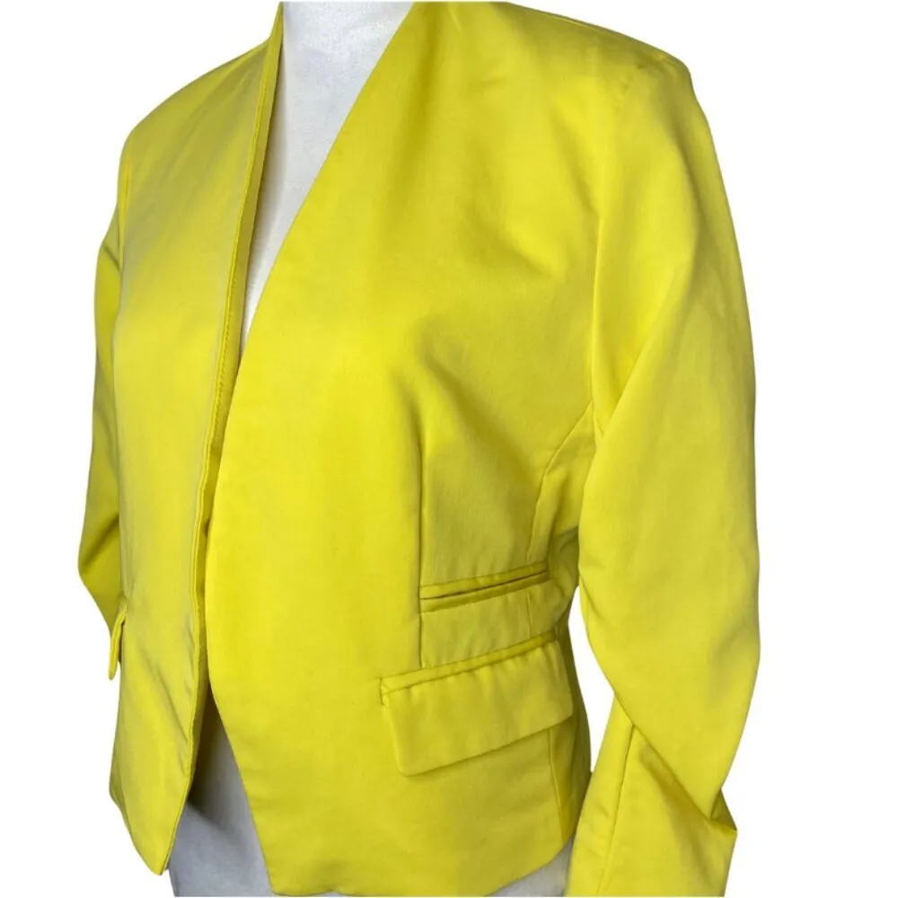 Women's Ruched Sleeve Pockets Blazer Retro Vintage Academia Sz 10 Preppy - Image 3