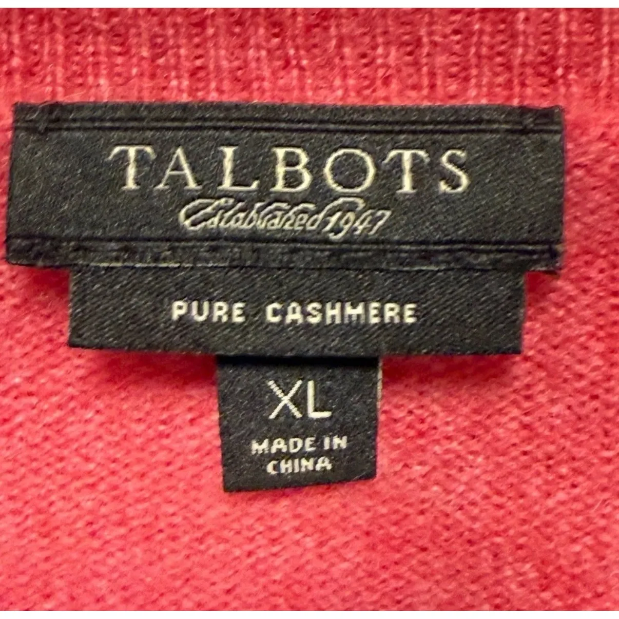 Talbots Pure Cashmere Sweater Coral Pink U Neck Womens Long Sleeve XL - Image 4