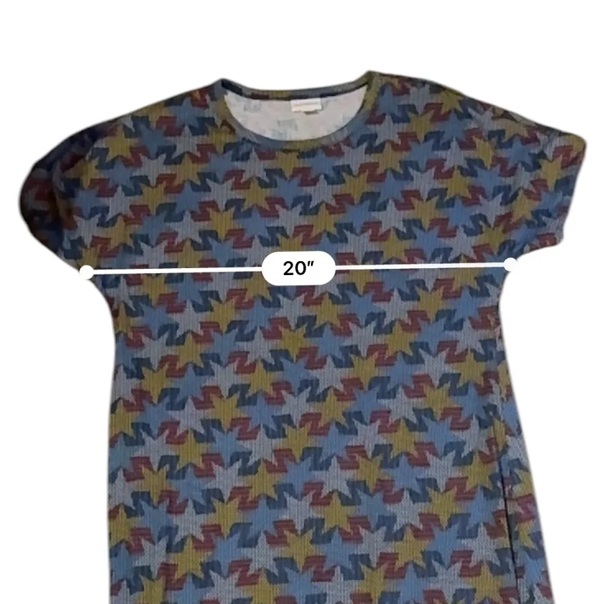 Luluroe Maria Star‎ Print Short Sleeve Stretchy Maxi Dress Sz M NEW Blue Red - Image 7