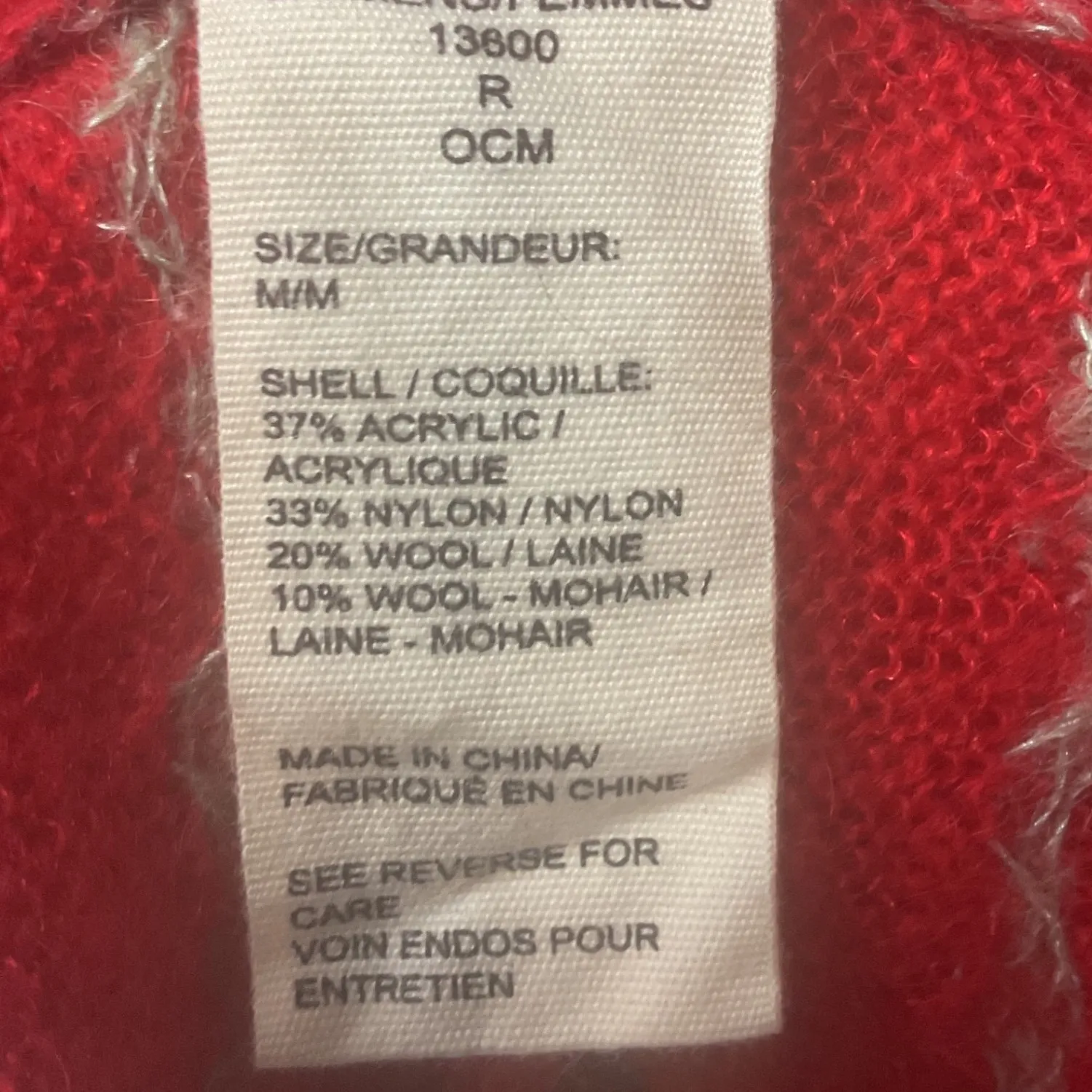 WOOLRICH Women's Mohair Fairisle II Pullover Knit Sweater Old Red Combo Size M - Image 8