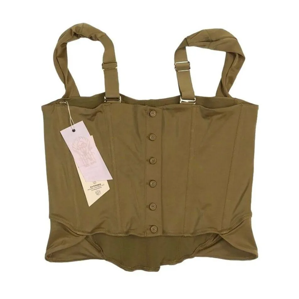 HAH X FREE PEOPLE Boned Crop Top Sz XL Bustier Fairy Preppy Coquette Holiday NWT Tan - Image 9