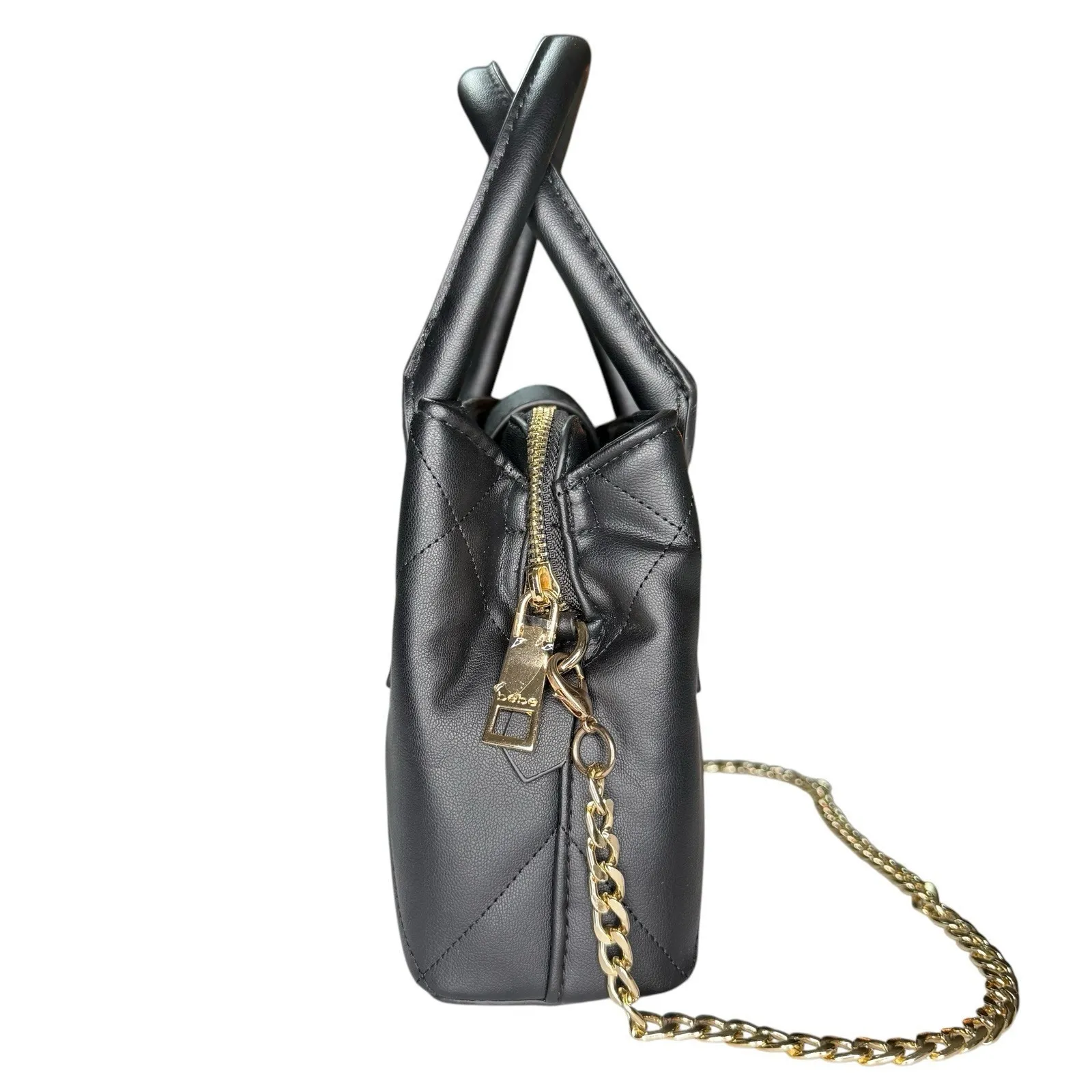 Bebe Bag Y2K Quilted Faux Leather Mini Satchel Handbag Purse‎ Small - Image 3