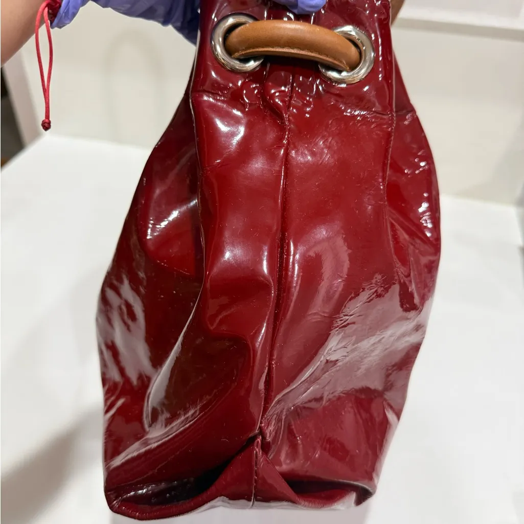 Furla Red Patent Leather Tote Bag - Image 7
