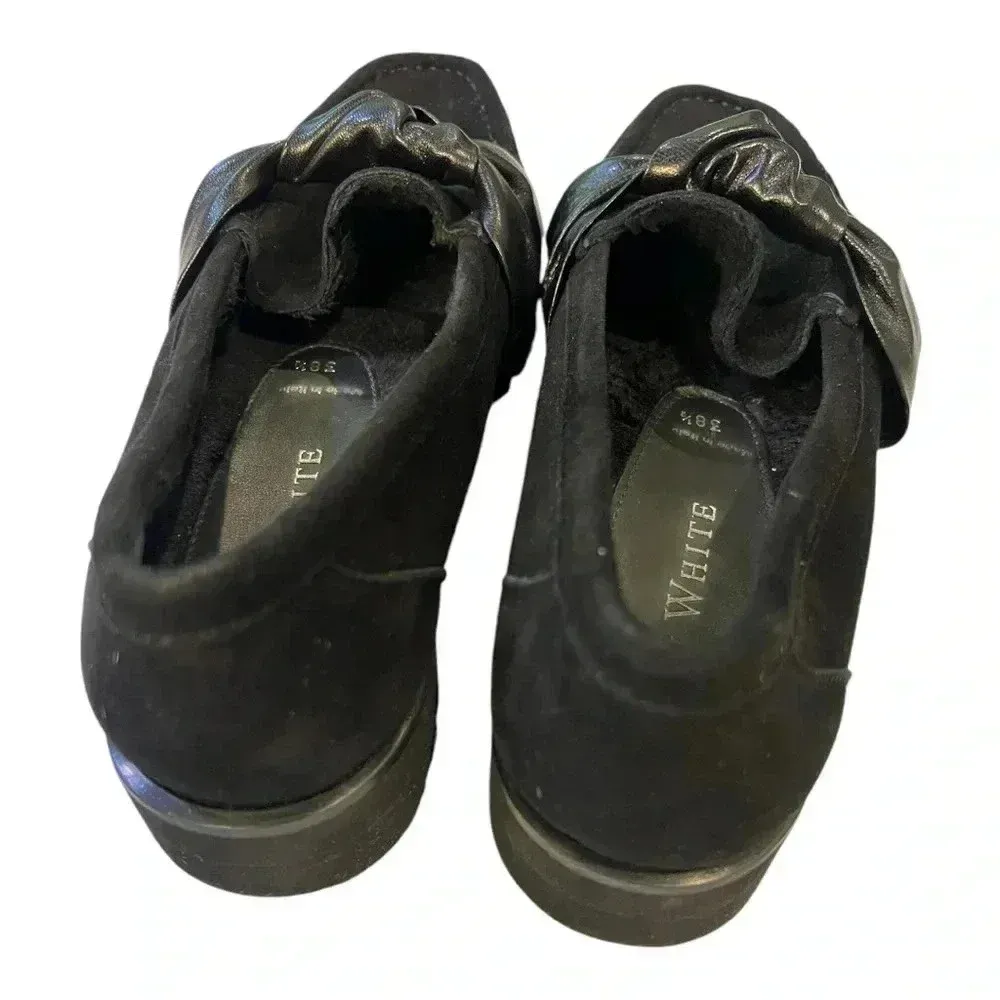 Ron White Rita Knot Platform Loafer Weatherproof Cashmere Suede Shoes size 38.5 Black - Image 7