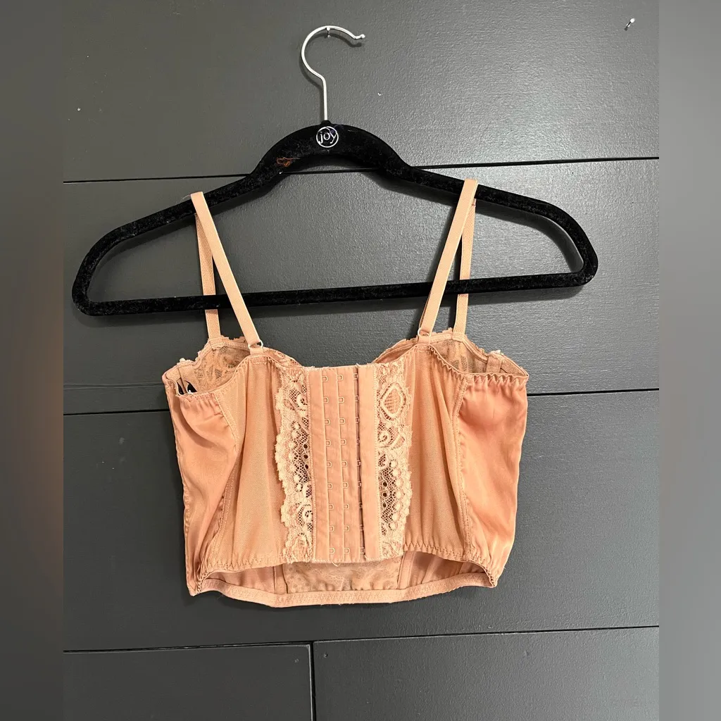 BDG Copper Satin Lace Coquette Corset Tank Top Women’s Sz S EUC - Image 2