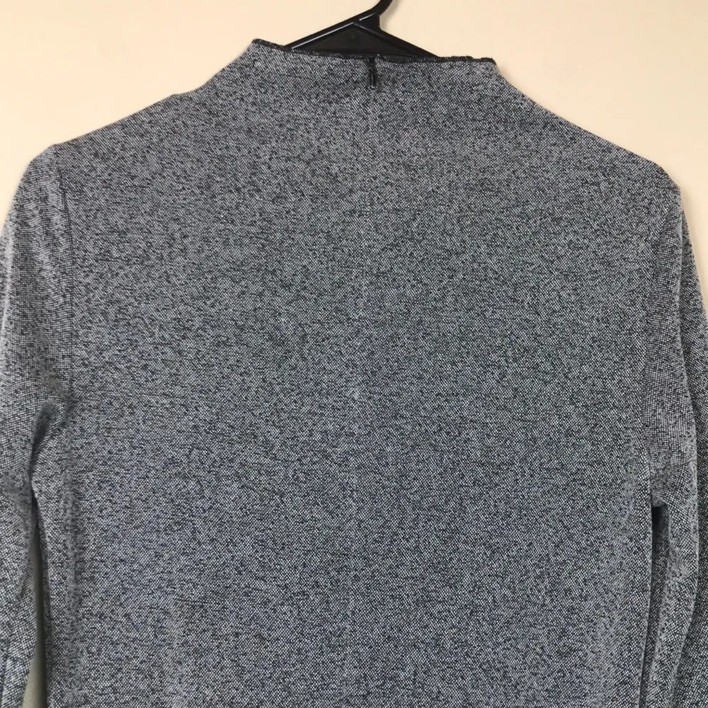 Mango MNG Women’s Knit Mock Neck Black White Long Sleeve Sheath Dress - Image 6