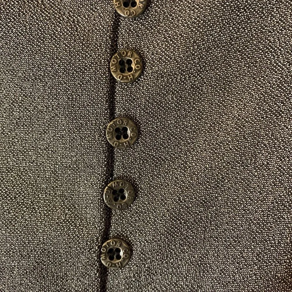 Harley Davidson womens large silver metallic long sleeve button crop open front - Image 4