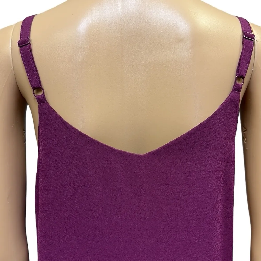 Skies Are Blue V Neck Lined Double Spaghetti Strap Detail Cami Blouse Tank Small - Image 8