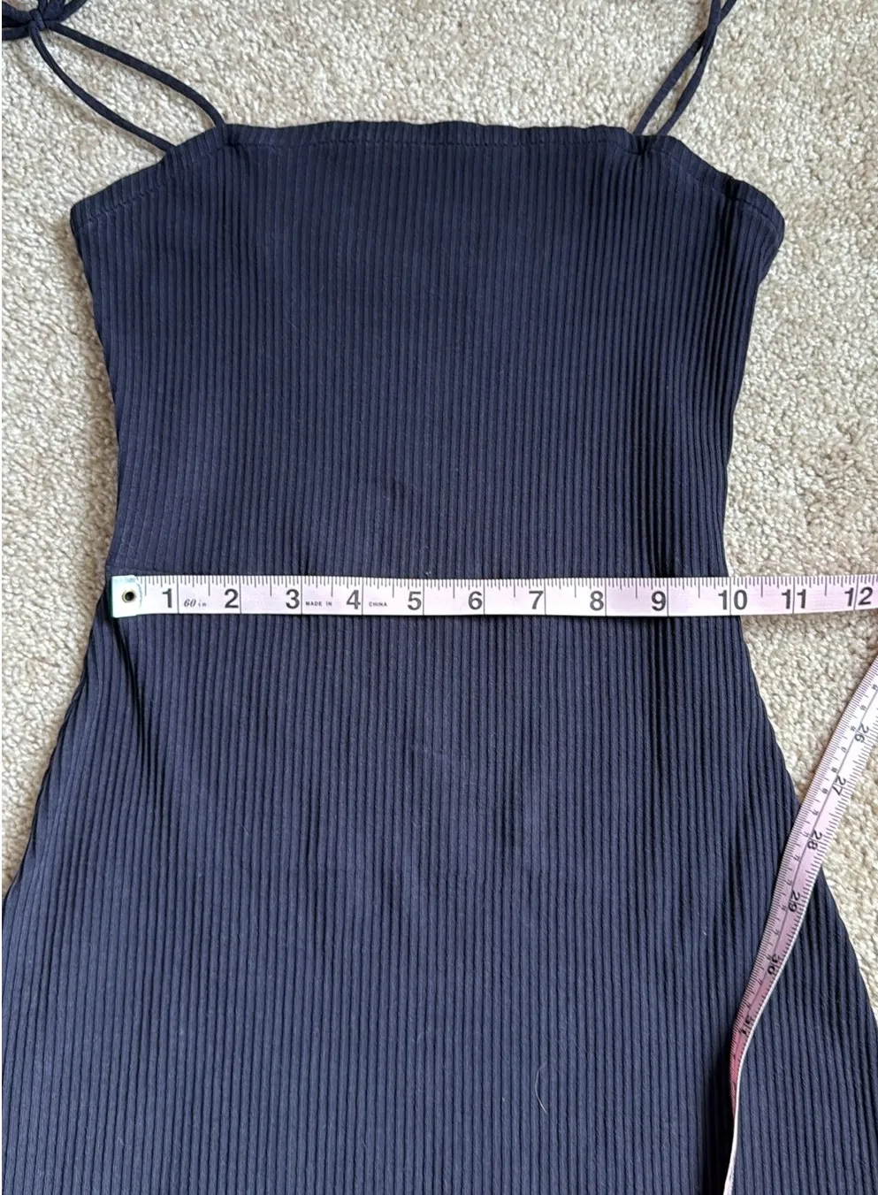 & Other Stories Navy Ribbed Above Knee  Bodycon Sun Dress    Size 4 - Image 5