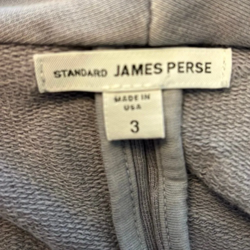 Standard James Perse Size 3 US L French Terry Open Front Drawstring Hem Cardigan - Image 3