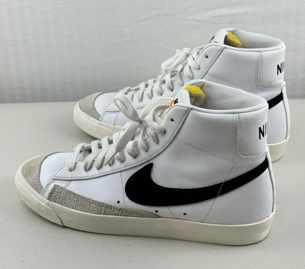 Nike Blazer Mid ‘77 Retro Vintage White Black Leather Trainers Women’s 10 EUR 42 - Image 4