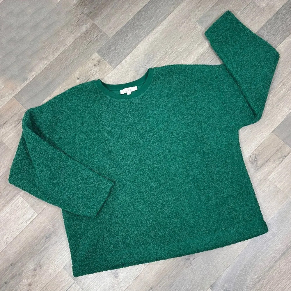 Loft Cozy Faux Sherpa Sweatshirt Shirt Green XXL 2XL - Image 14