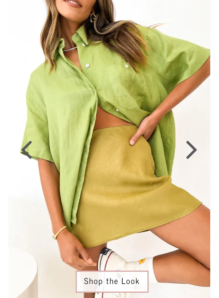 Verge Girl Sage Green Linen Button Down Shirt - Image 5