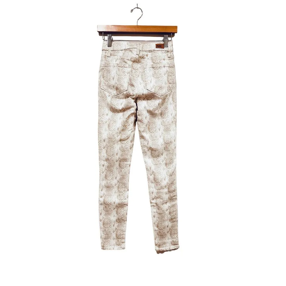 PAIGE Hoxton High Waist Ultra Skinny Jeans Sonoran Snake Size 24 - Image 6