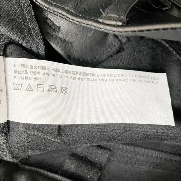 Hollister Black Faux Leather 90s Relaxed High Rise Straight Leg Pants Size 25 - Image 14