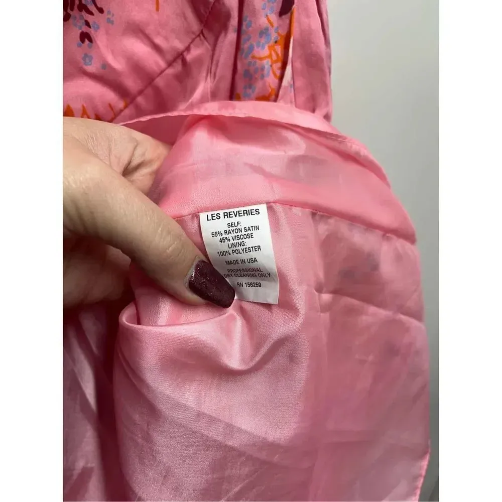 Les Reveries Floral Print One shoulder dress Pink Size 0 - Image 8