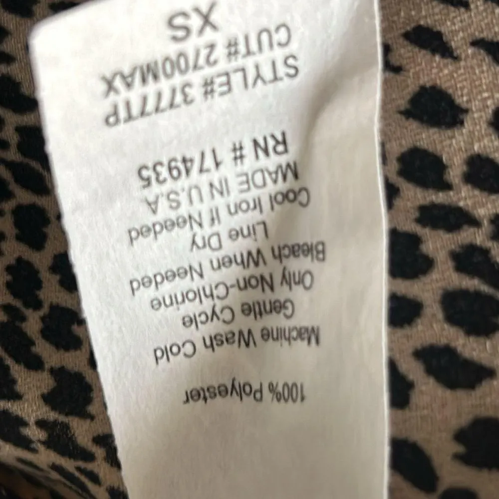 New Evereve’s Allison Joy Long Sleeve V-Neck Animal Print Ruffle Collar Blouse - Image 10