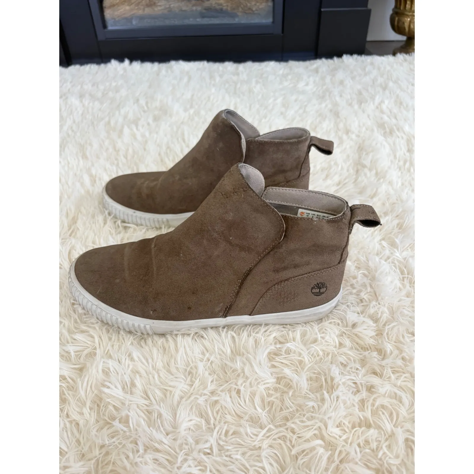 Timberland Brown Suede Leather Ankle Boots Slip On Casual Comfort Shoes Sizr‎ 10 - Image 4