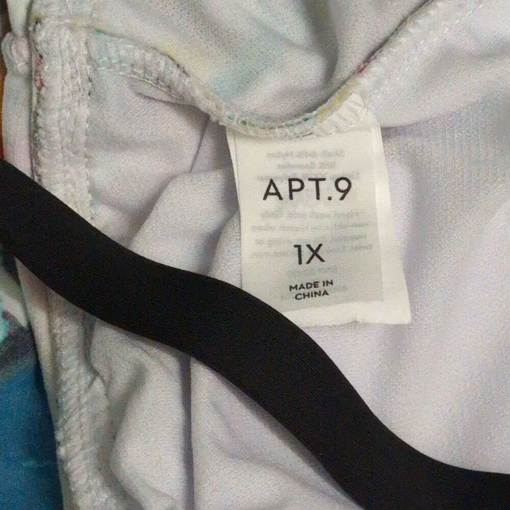 NWT Apt. 9 Batik Halter Tankini Top Multicolor Tropical Ruched Size 1X New - Image 5