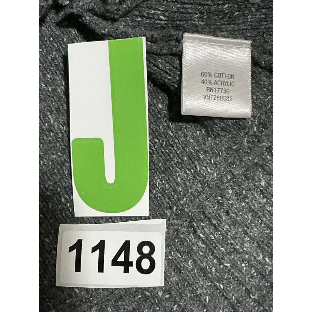 Woman’s Converse All Star Medium Dark Gray Open Knit Pullover Sweater - Image 4