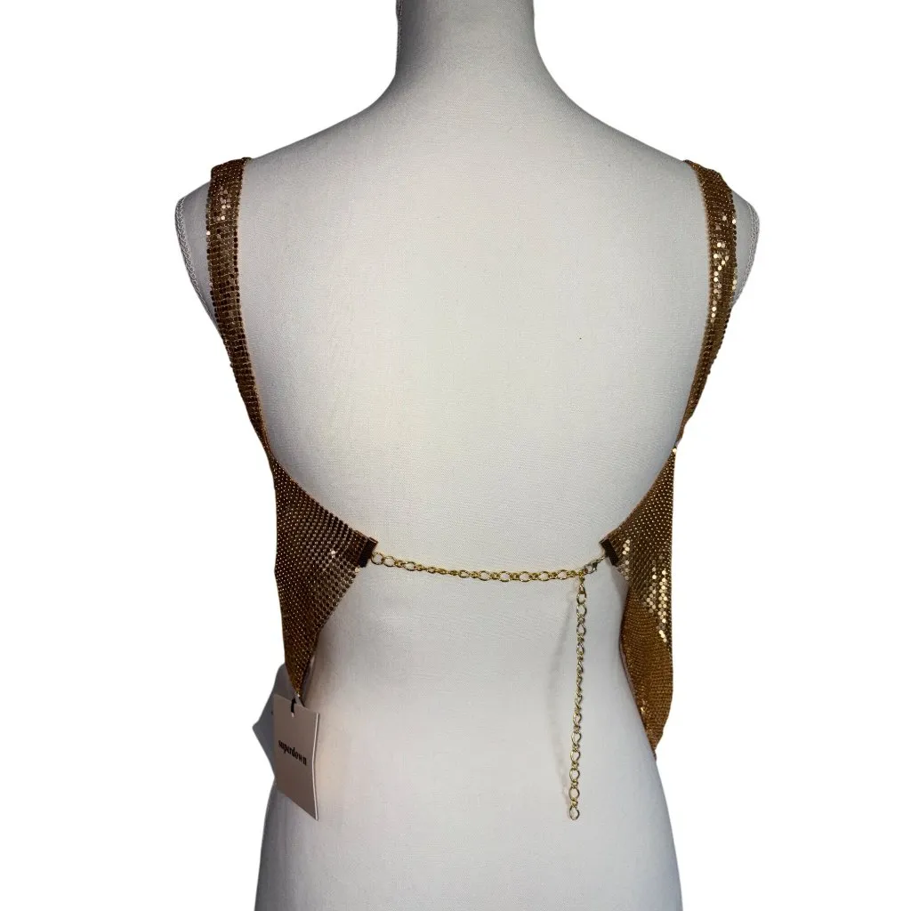 superdown Karla Cut Out Top XX-Small New Womens Cropped Chainmail Tank - Image 5
