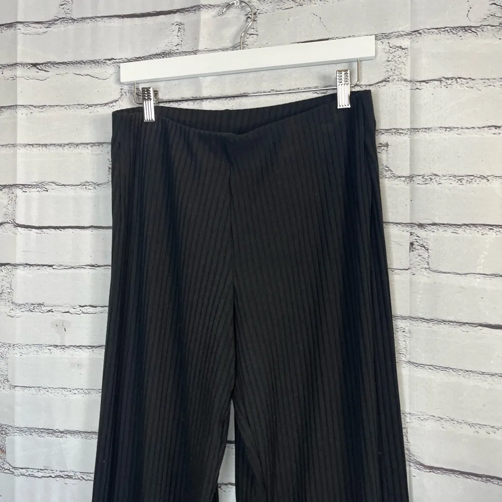 Donna Karan New York Black Ribbed Sweatpants SP Pull-On Lounge Minimalist Y2K - Image 5