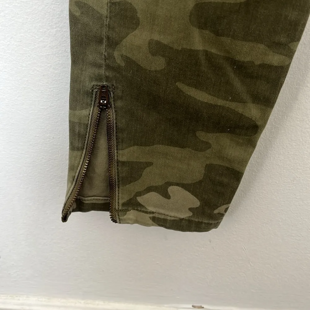 Banana Republic Heritage Camo army green Skinny Ankle Zip Stretch Jean's Sz 25 - Image 15