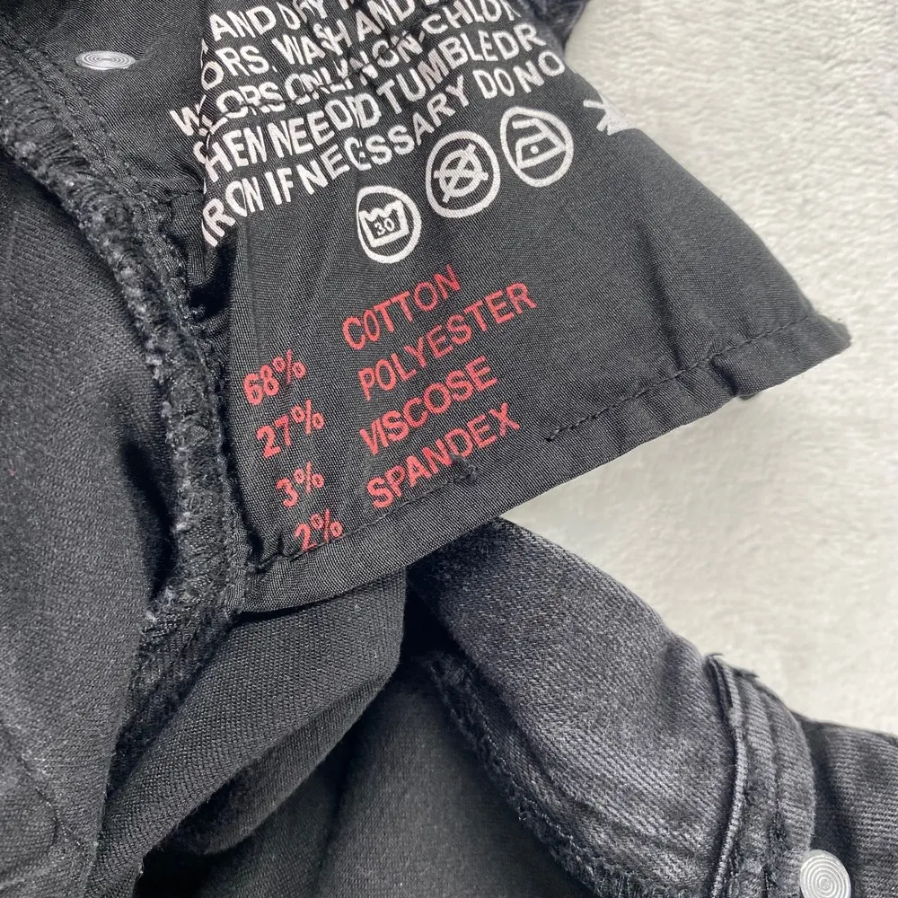 Western Blue Black Jeans Bootcut Rhinestone Embellished Denim Jeans Sz 26 - Image 10