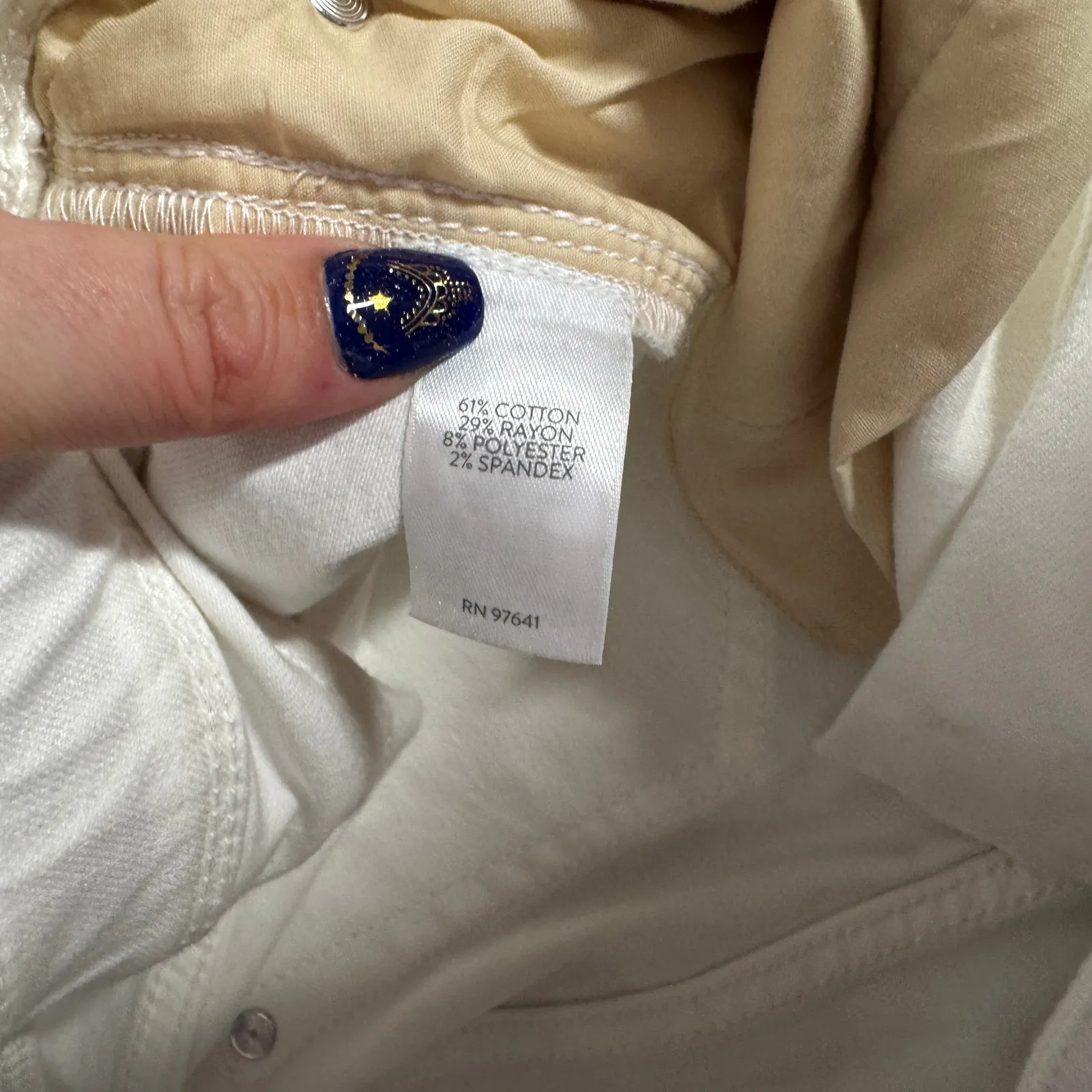 J.Jill Denim Authentic Fit Slim Ankle Jeans Women’s 16R White Stretch Pants - Image 5