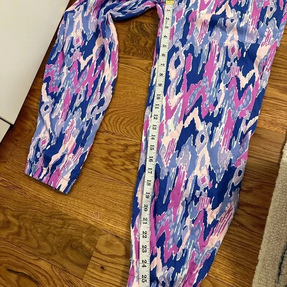 Lilly Pulitzer Amethyst One Too Many Print Purple Saffron Jogger Pants Size 6 - Image 10