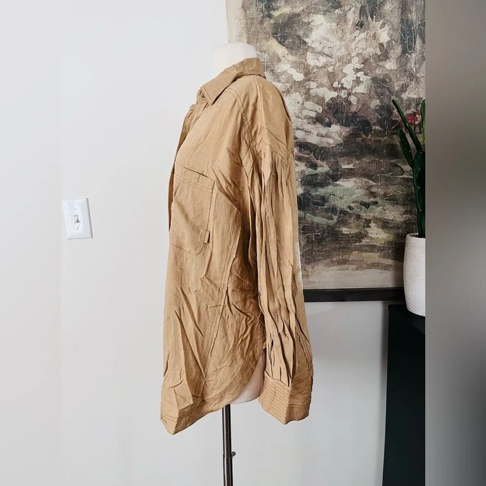 Free People Yin Yang Tie Dye Graphic Button Down in Earth Combo Size XS $198 - Image 4