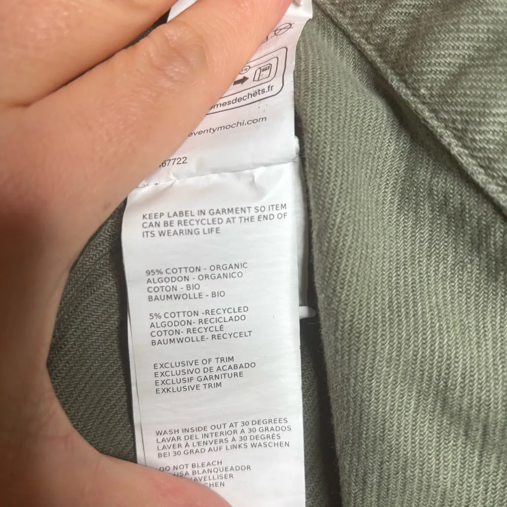 Seventy + Mochi Ziggy Cropped Denim Jacket Green - Image 10