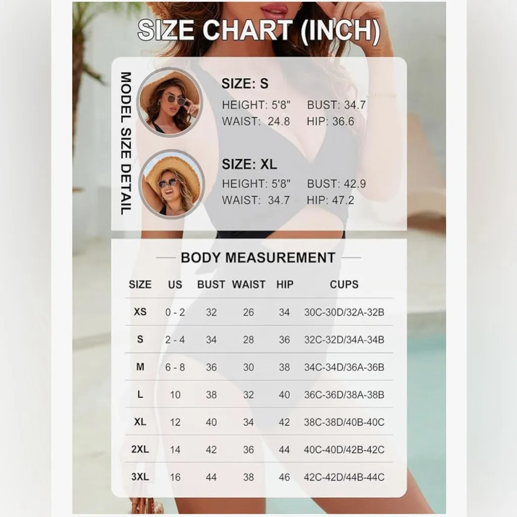 NEW Black 1 Pc Swimsuit Push Up Tummy Control Bathing Suit Slimming Swim S - Image 7