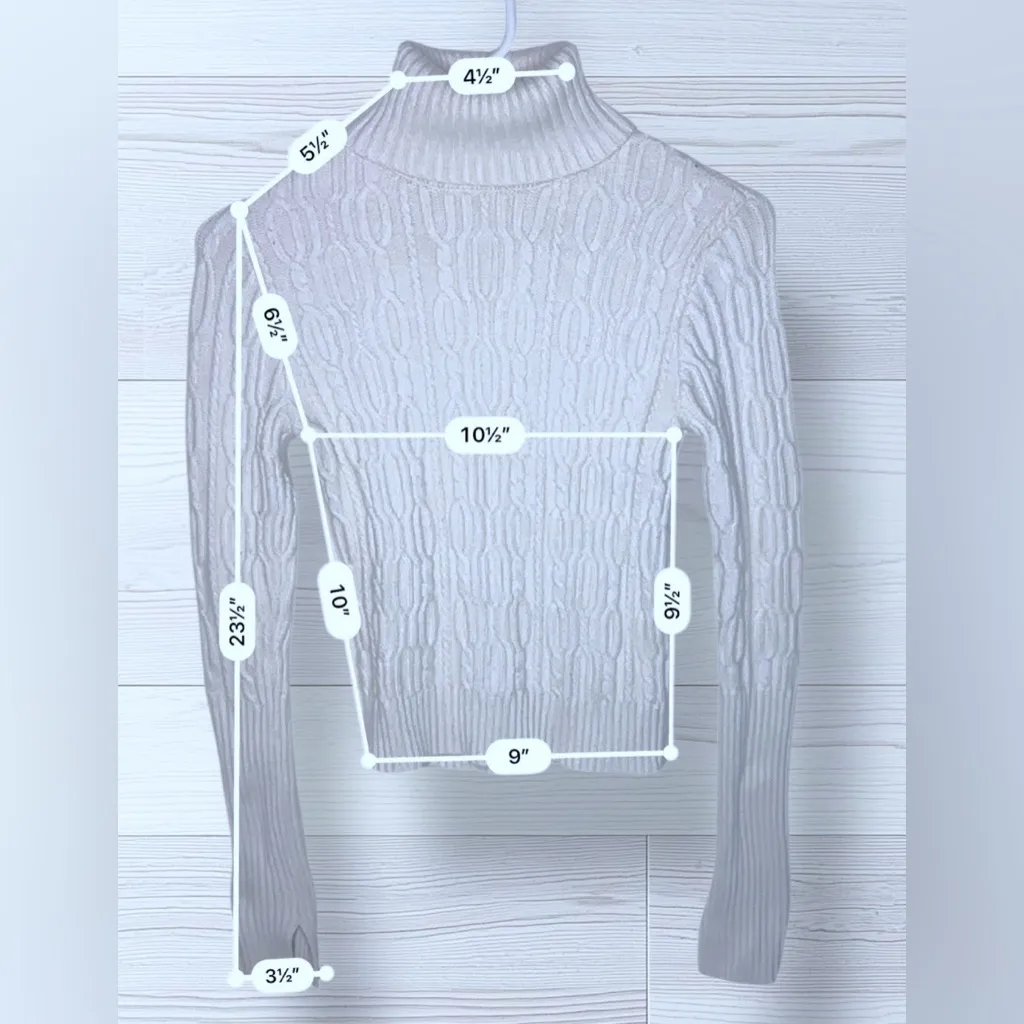 ZARA KNIT Women’s Long Sleeve Cable Knit Turtleneck Sweater - Image 7