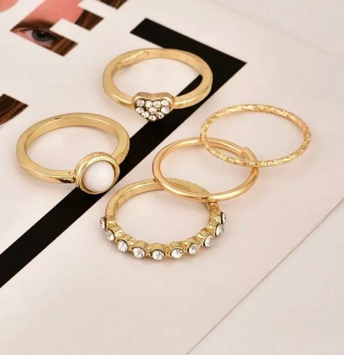 BRAND NEW 5pc BOHO KNUCKLE RING SET Gold - Image 6