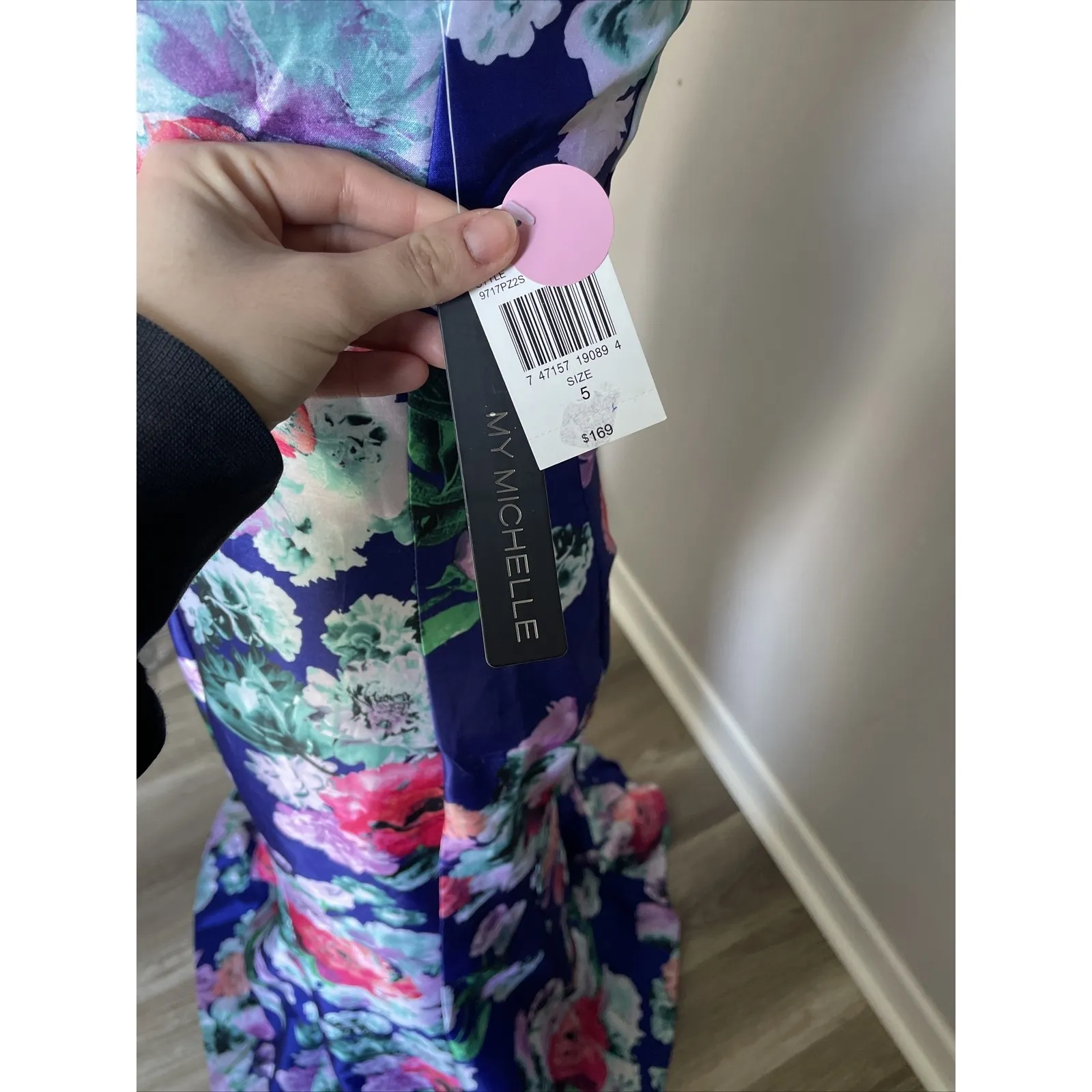 NEW My Michelle Floral Mermaid Sz 5 Off the Shoulder‎ Lace Up Back Mermaid Dress - Image 8