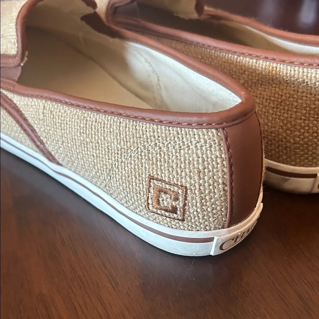 Chaps Jessica Burlap Slip-On Shoes with Brown Trim Size 9 - Image 3