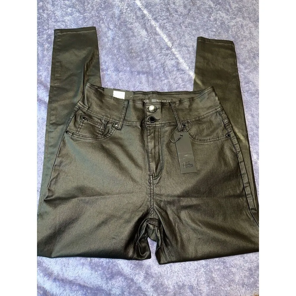 SKYLAR HIGH WAIST BLACK SKINNY JEANS WOMENS SHIRT 14 SHORT NWT - Image 3