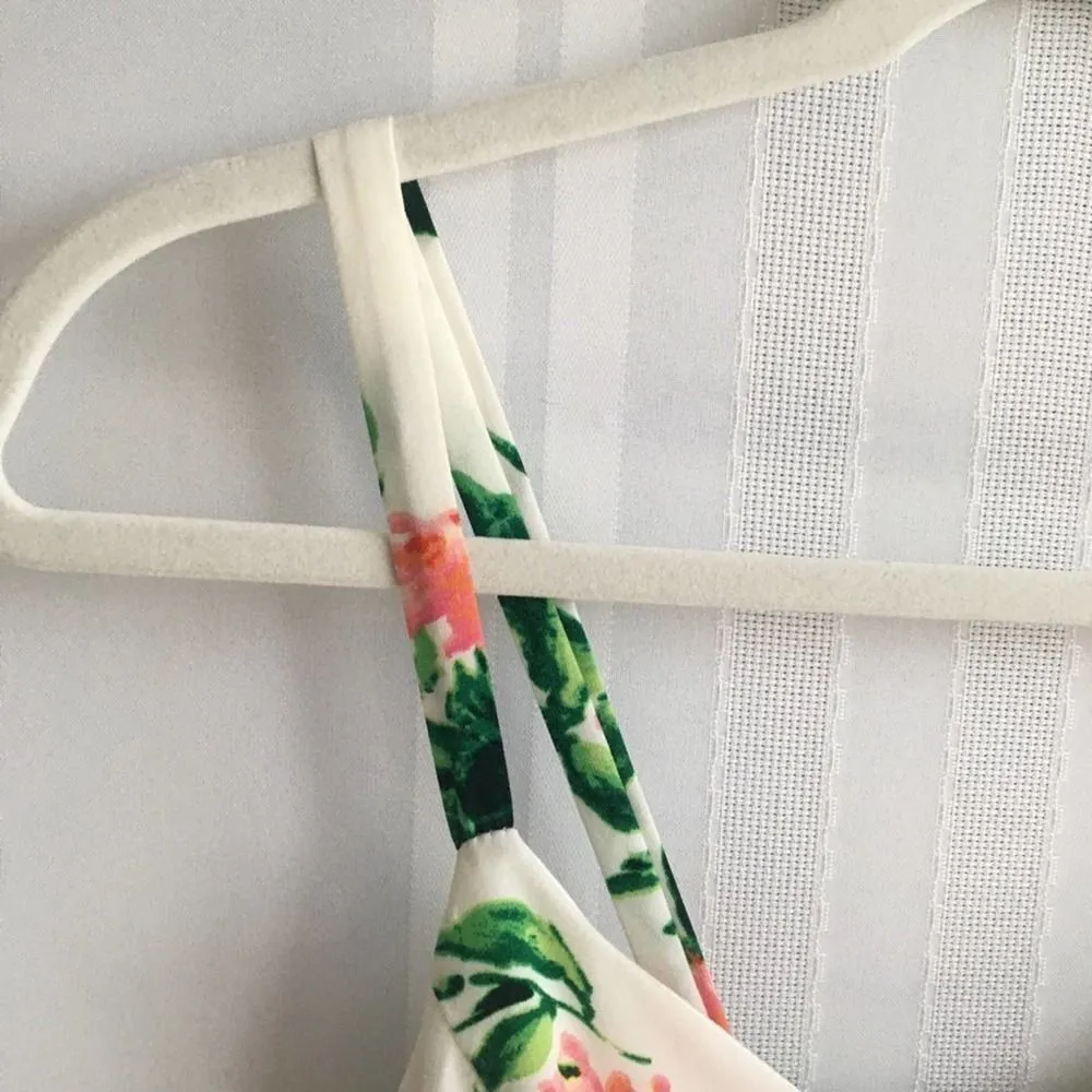 Charlotte Russe Sleeveless Spring Floral Mini Dress Small White Bridal Shower - Image 2