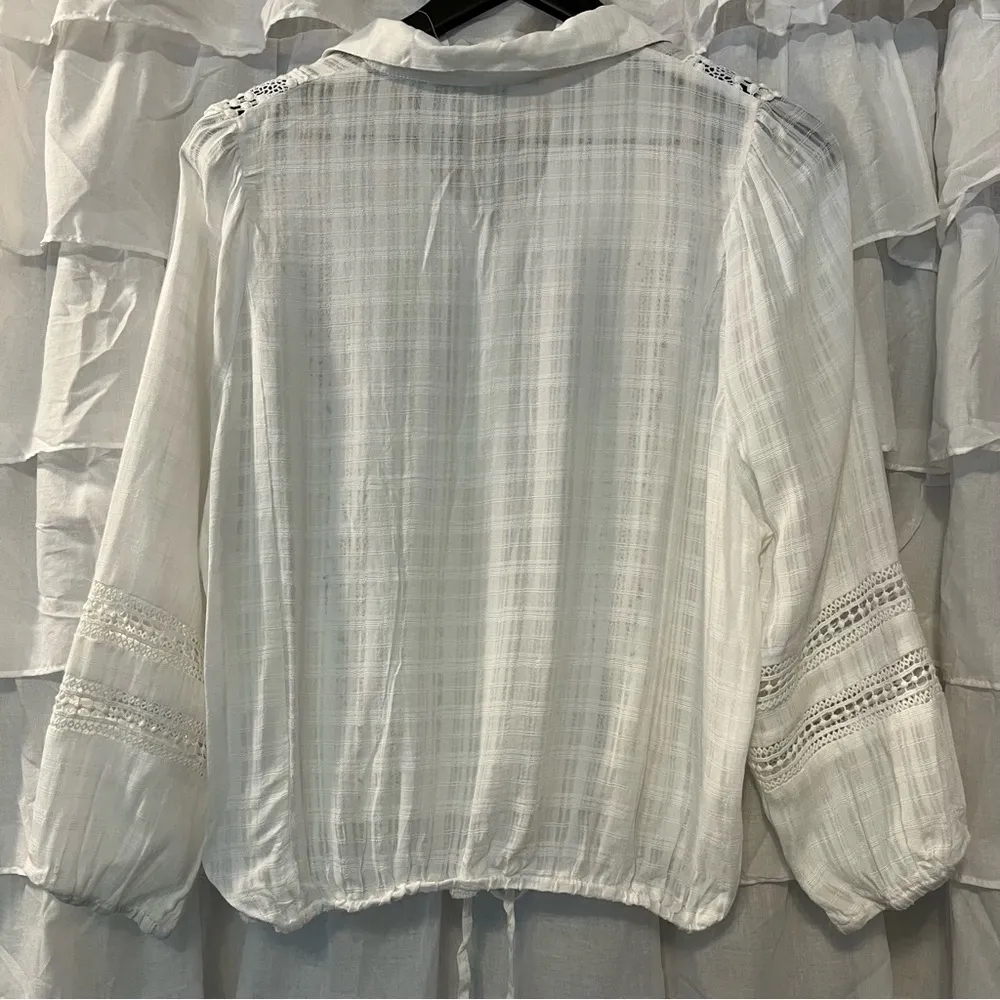 NWT American Rag Long Sleeve Western Bohemian Pheasant Lace Top - Size Small - Image 5