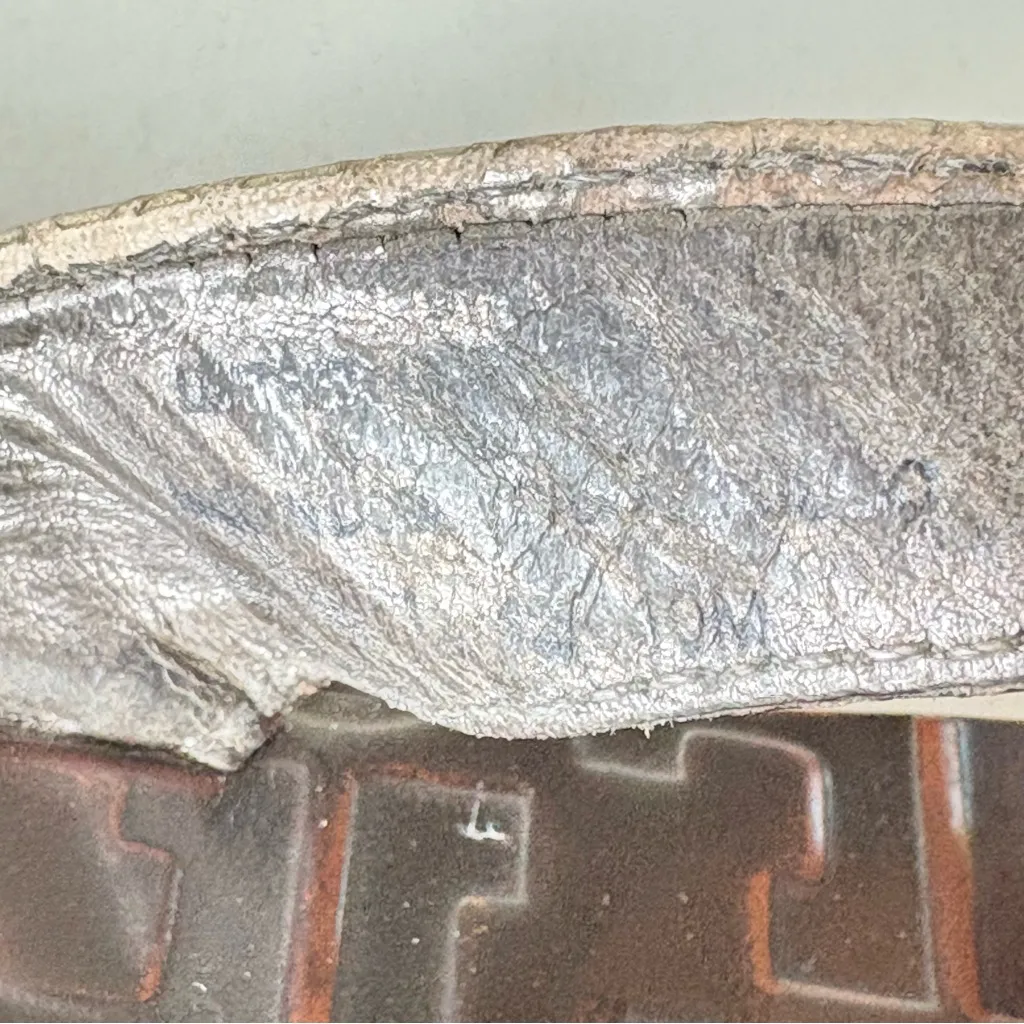 Tory Burch Thora Snake Skin Flip Flop Sandals Women’s Size 10 M Gunmetal Logo - Image 7