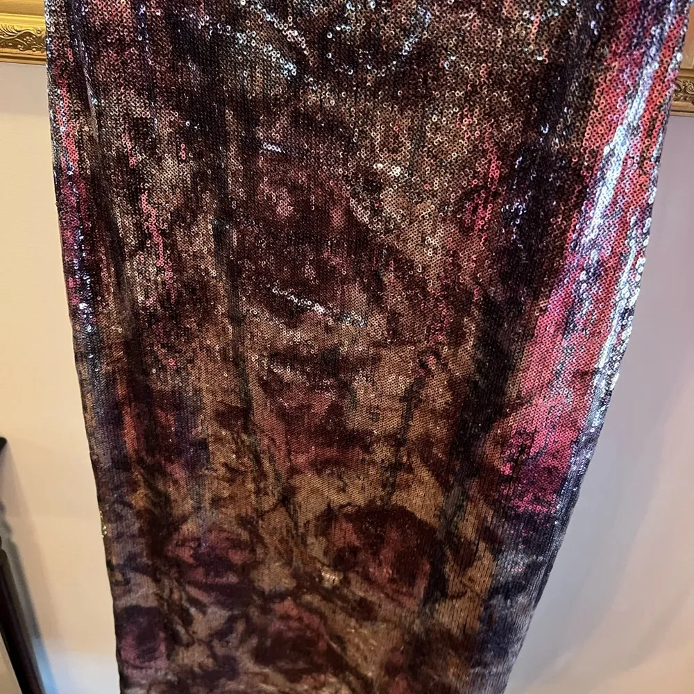 Naeem Khan Timeless NWT Purple Black Sequin Ombre Cap Sleeve Maxi Dress XS - Image 3