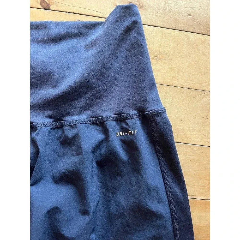 Nike Dri Fit Maternity Cropped Jogger Leggings Dark Gray Size Small High Waisted - Image 5