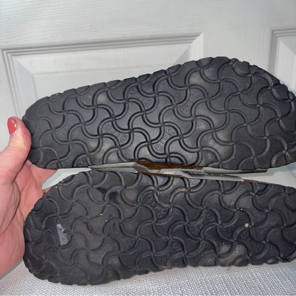 Birkenstock Silver Sandals 36 - Image 6