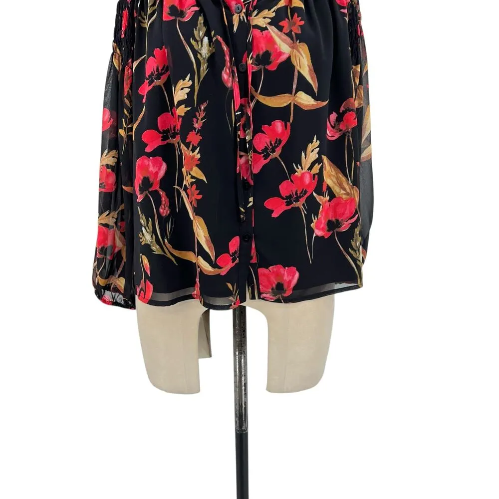 Yumi Kim Ruby Romance‎ Stanton ST Top Black Red Floral Size Medium - Image 4