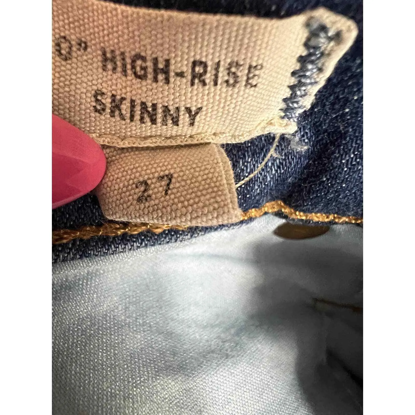 Madewell Denim Button Fly 10 High Rise Skinny Jeans Stretch Blue Size 27‎ - Image 3