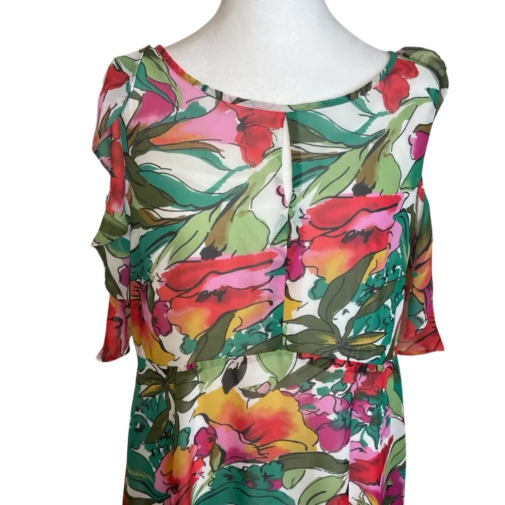 Nine West Tropical Floral Dress Size 14 NWT Wedding Guest Event Party Cruise - Image 3