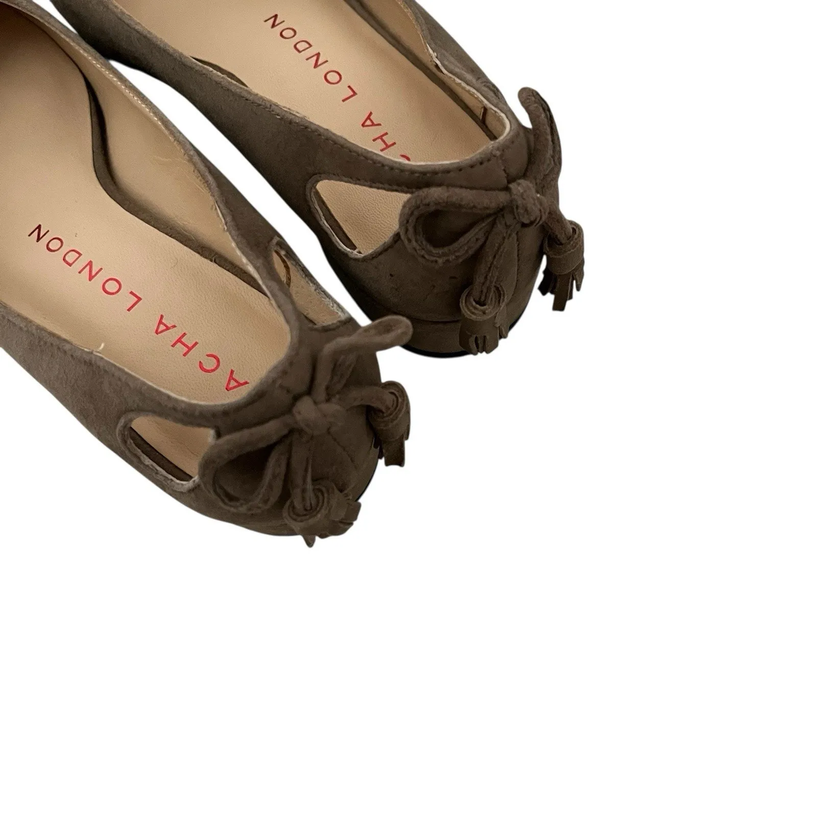 Sacha London Capri Suede Low Heels Shoes Taupe Sz 8.5 Minimalist Quiet Lux Pumps Tan - Image 5